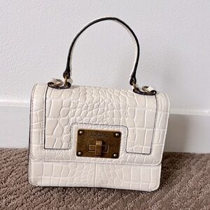 Sam Edelman White Croc-Embossed Bag